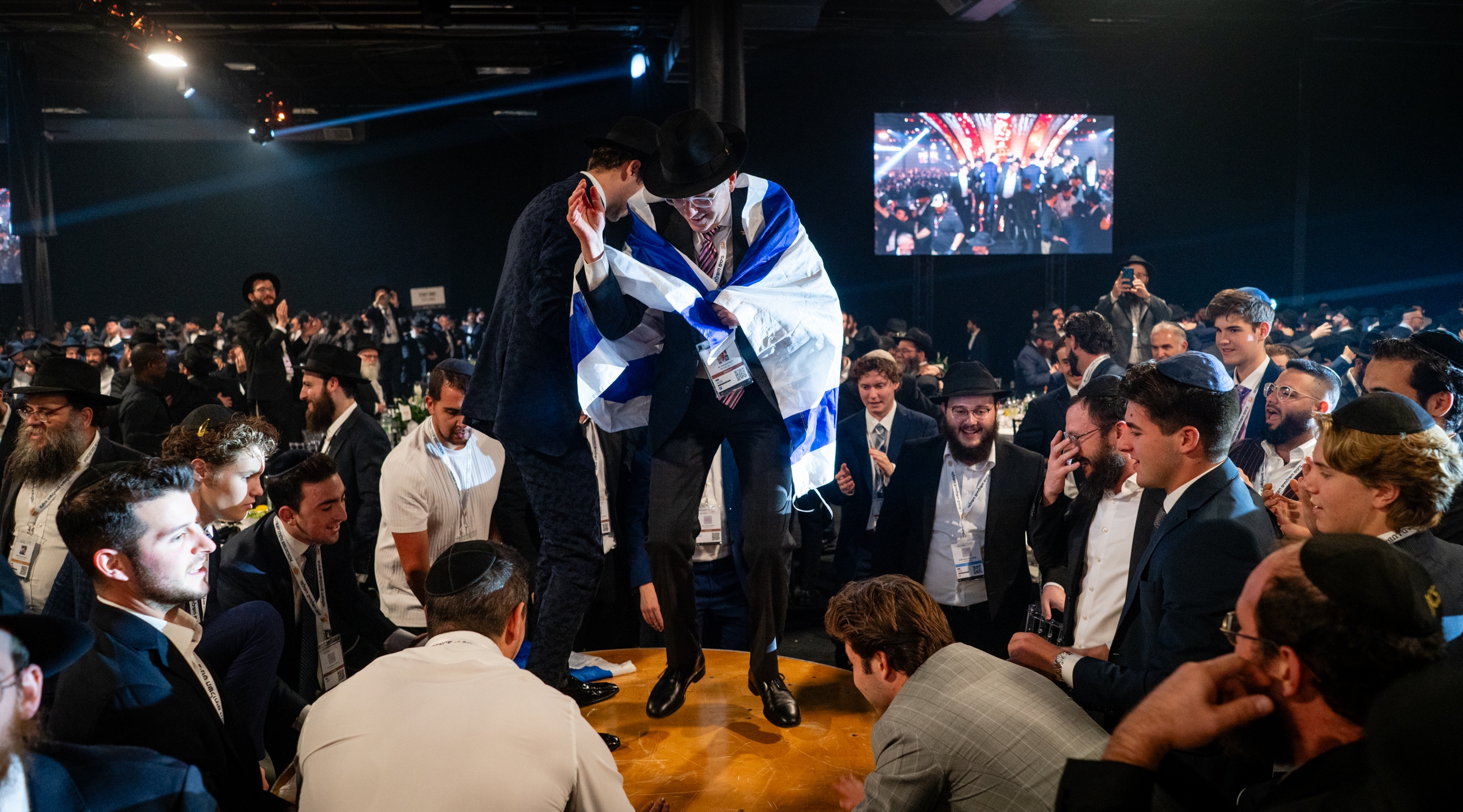 Some Hasidic communities expressed an outpouring of solidarity with the Jewish state and Israelis, such as at the annual Chabad conference in New Jersey, which drew rabbis from across the world, with a focus on Israel and the war effort, Nov. 12, 2024. (Luke Tress)