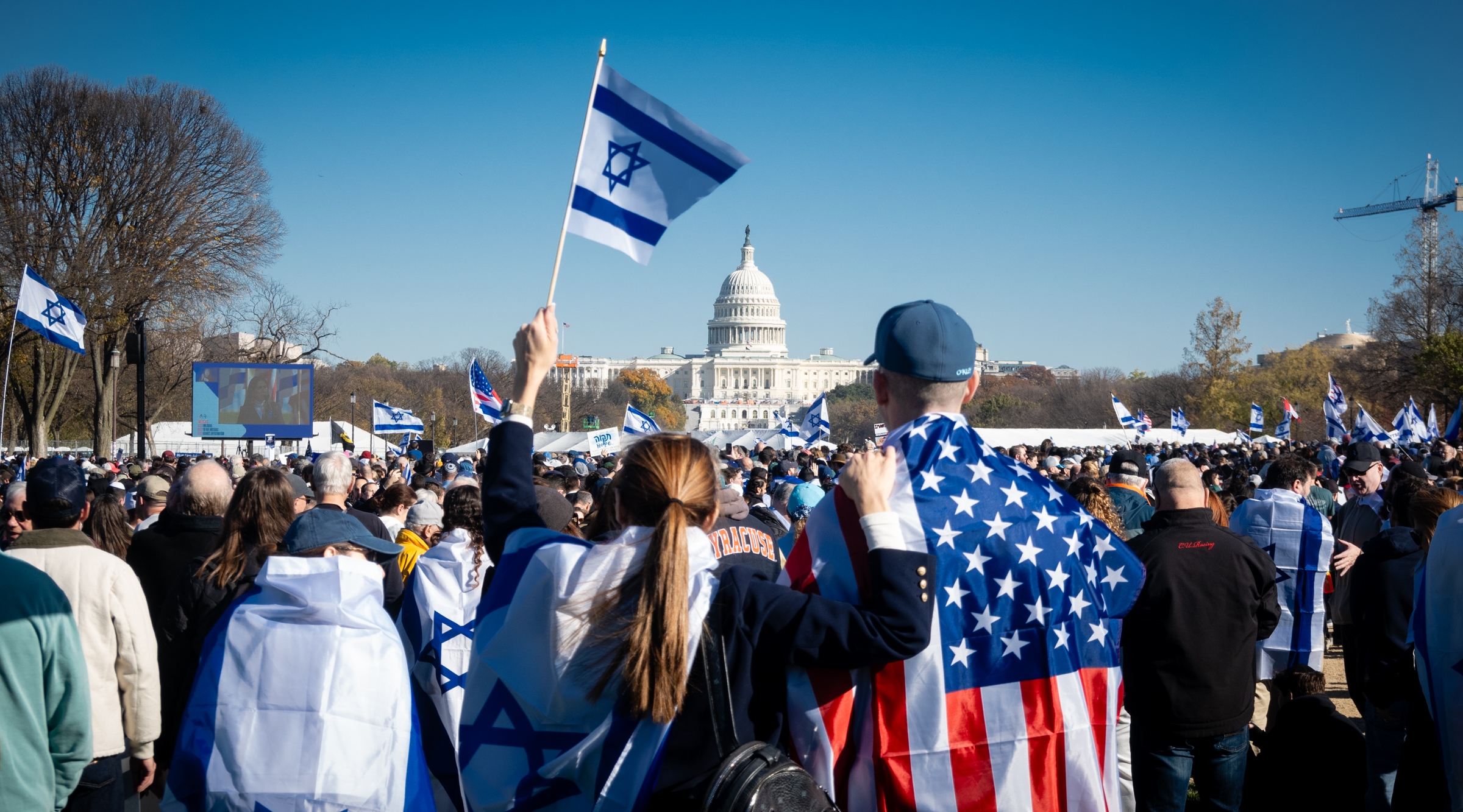 Jews from New York and around the country traveled to Washington, D.C., for a landmark pro-Israel rally, Nov. 14, 2023. (Luke Tress)