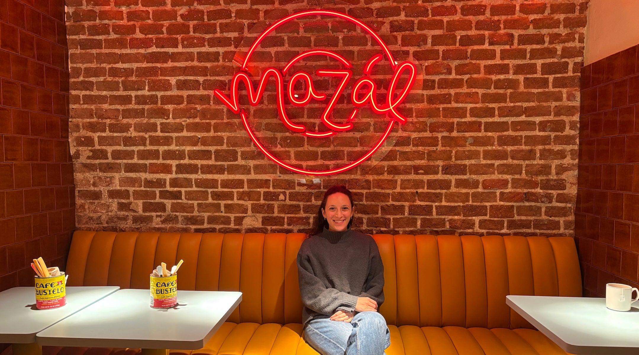 Tamara Cohen stands in front of Mazal Bagels