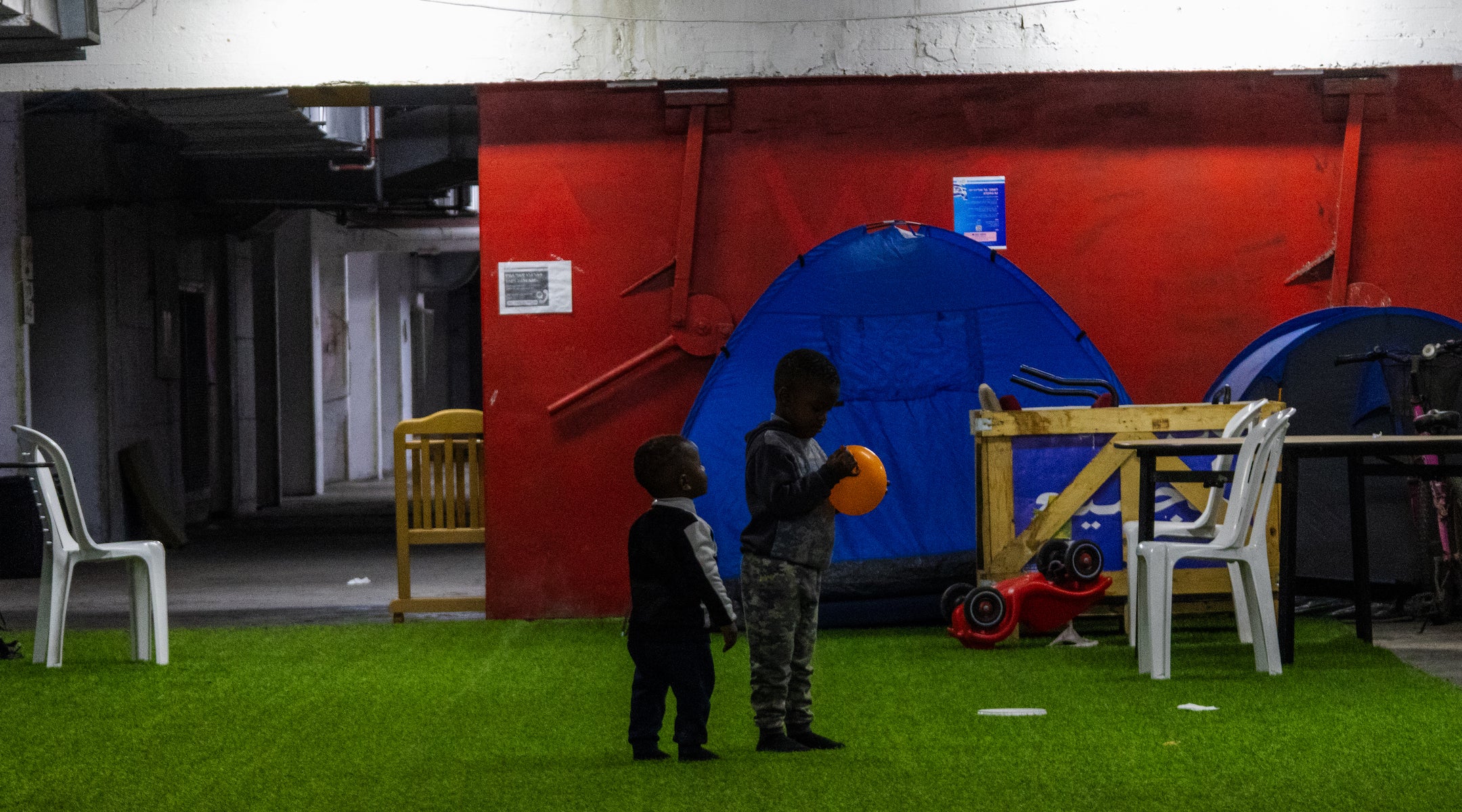 A photo of children playing.