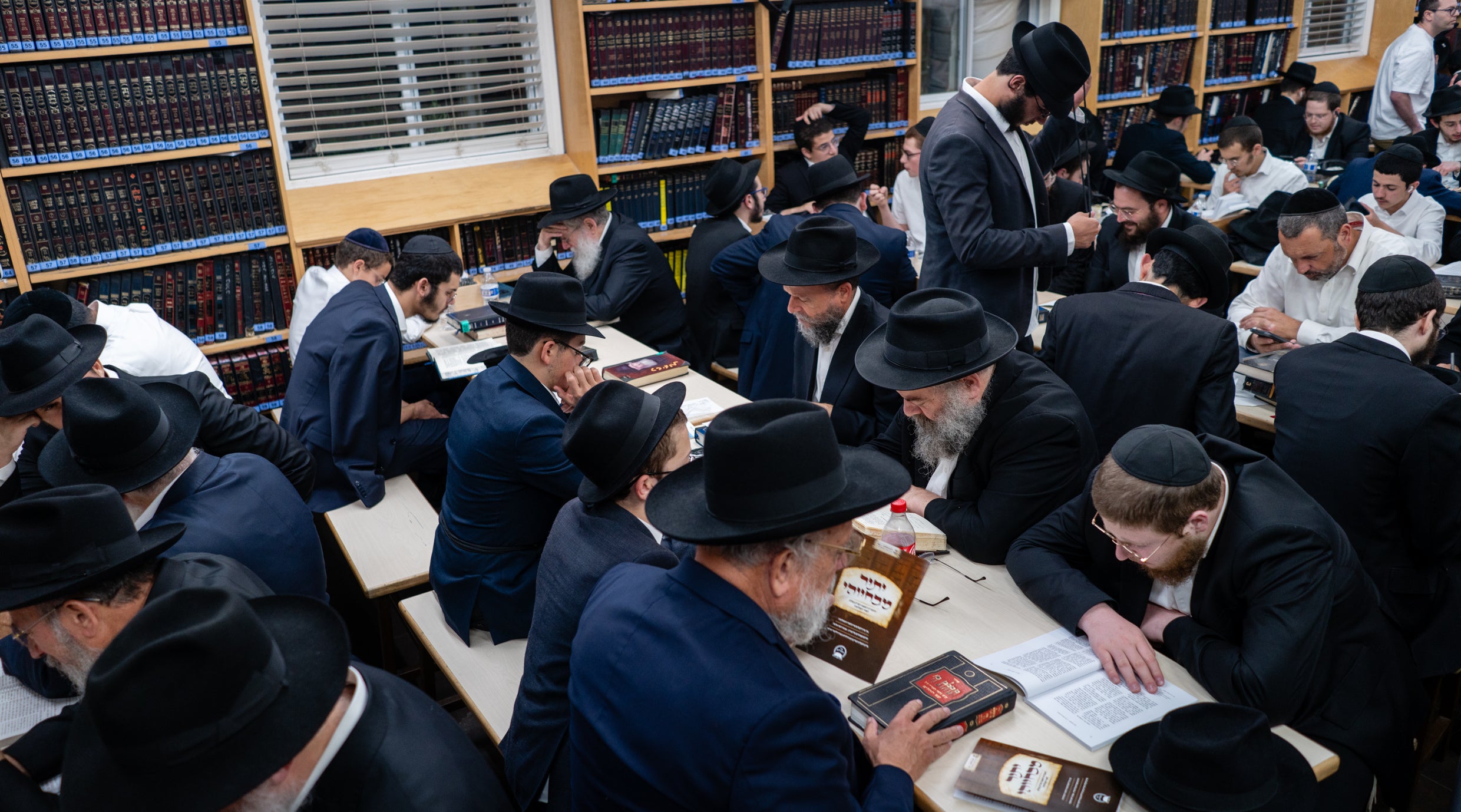 Preparing to visit the resting place of Rabbi Menachem Mendel Schneerson, the Lubavitcher rebbe, on the 30th anniversary of his passing, in Queens, July 8, 2024. (Luke Tress)