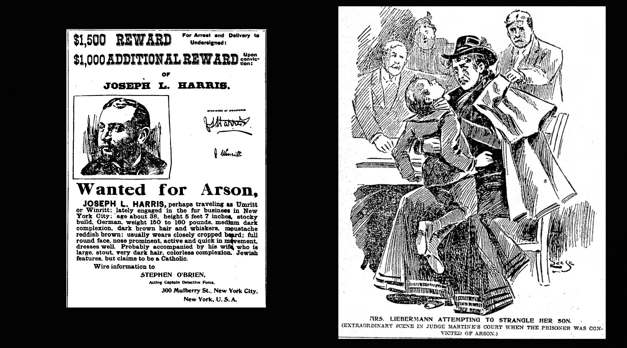 two vintage images of arsonists